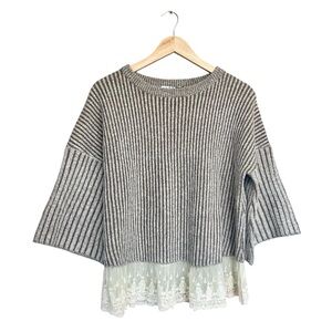 NWT THML Brown and Cream Striped Sweater